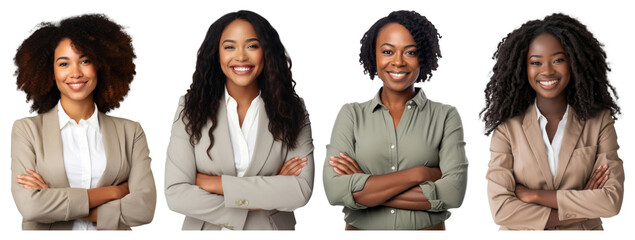 PNG Confident professional women smiling, element set on transparent background