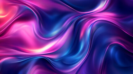 Naklejka premium Abstract vibrant 3D swirls in purple, blue, and pink tones. Dynamic waves and fluid shapes create a modern artistic background, perfect for wallpaper, design, and digital creativity.