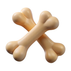 Fototapeta premium 3d realistic dog bones crossed isolated on transparent background