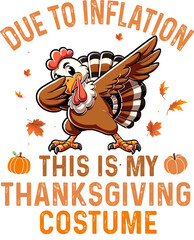 Happy Thanksgiving Day Graphic Design – Funny Turkey PNG Illustration
