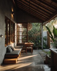 Tranquil outdoor patio area