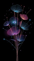 Abstract glowing flower bouquet