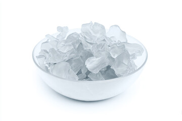 a bowl of crumpled paper on a white surface