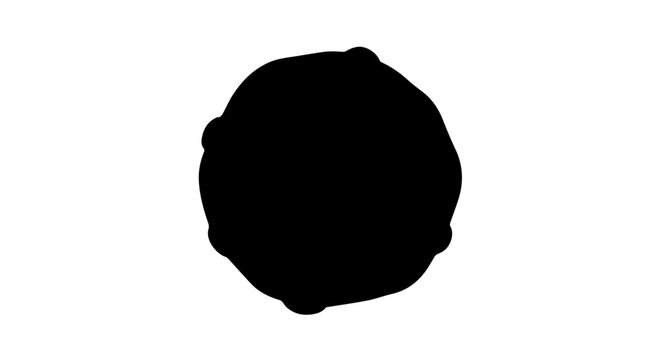Minimalist black silhouette icon of a whole lumpy citrus fruit with a bumpy irregular shape.