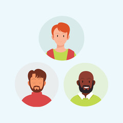 Hand drawn collection of different profile icons