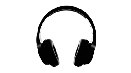 Headphones silhouette icon on clean transparent background - isolated on transparent background 