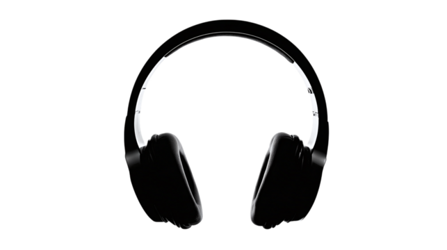 Headphones silhouette icon on clean transparent background - isolated on transparent background - Powered by Adobe