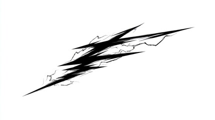 Abstract black lightning bolt graphic