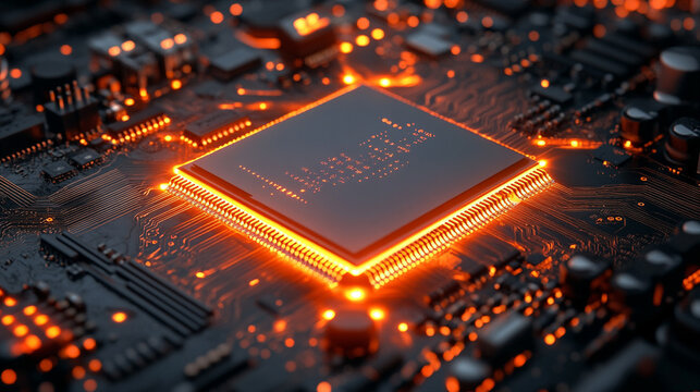 3D illustration of central computer processors (CPU) concept, symbolizing high performance computing, digital technology, and advanced electronic hardware systems.