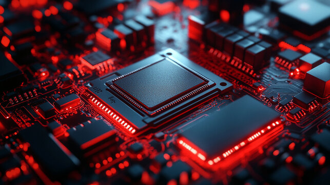 3D illustration of central computer processors (CPU) concept, symbolizing high performance computing, digital technology, and advanced electronic hardware systems.