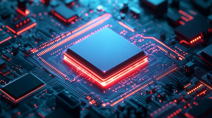 3D illustration of central computer processors (CPU) concept, symbolizing high performance computing, digital technology, and advanced electronic hardware systems.