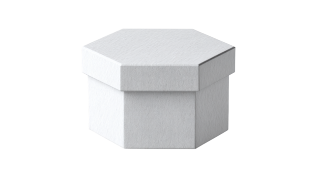 Hexagonal packaging box mockup - isolated on transparent background  - Powered by Adobe