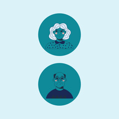 Hand drawn flat profile icon