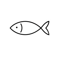 Simple Line Drawing of a Fish with Minimalist Design and Symbolic Representation