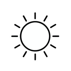Obraz premium Simple sun icon with beams emanating from circular shape on white background
