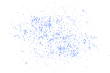 Blue sparkle glitter isolated on transparent background for design and decoration