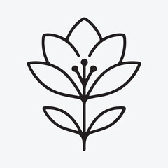Flower Icon Black and White vector