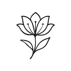 Flower Icon Black and White vector