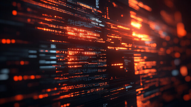 Computer code concept with 3d digital binary code background, futuristic technology theme, abstract data visualization, ideal for tech, programming, and digital projects.