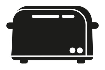 Simple black and white vector illustration of a toaster appliance