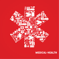 Medical set. Cross illustration design template icons.