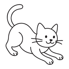 A cute cartoon vector illustration of a domestic cat with funny fur