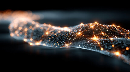 Concept of network and internet communication with big data visualization, 3d technology background featuring interconnected nodes, futuristic and digital design.