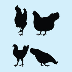 Hand drawn animals silhouette illustration