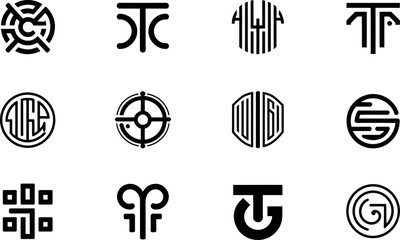 Modern Monogram Logo Collection:  Bold Geometric & Minimalist Designs