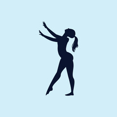 Flat design gymnast silhouette illustration