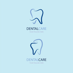 Linear flat dental logo collection