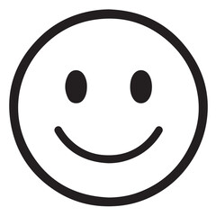 Simple outlined emoticon with a small, neutral smile.