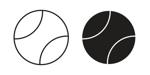 Fototapeta premium Tennis Ball Icons in Simple Design with White Background