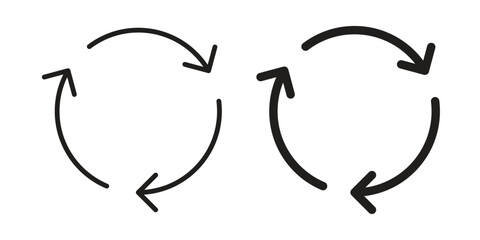 Circular Arrows in Rotation Isolated on White Background