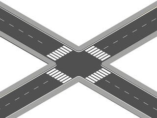 Fototapeta premium City roads with traffic lights front view illustration
