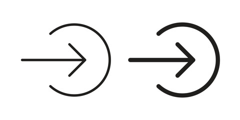 Arrow Icons in Login Logout Style Isolated on White Background