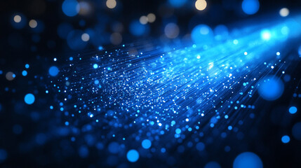 Dynamic light shapes on dark background, high-speed optical fiber concept with abstract 3d light streaks, futuristic and technology-inspired visual design.