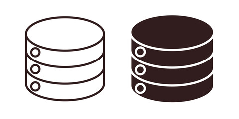 Database Icons in Isometric View with White Background