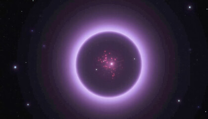 Stunning Cosmic Nebula with Vibrant Purple Aura and Star Clusters in Deep Space