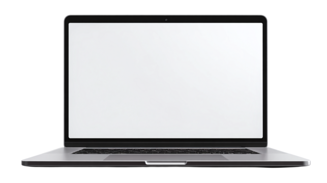 Laptop screen mockup for website or app preview - isolated on transparent background 