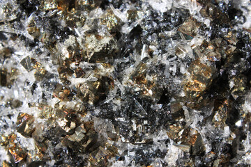 Fool's Gold, Pyrite with Quartz from the Rhodope Mountains, Bulgaria
