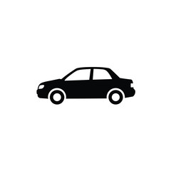 Fototapeta premium Classic Sedan Car Silhouette in Side View with Minimal Design