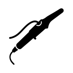 Vector art of black icon of a curling iron  icon