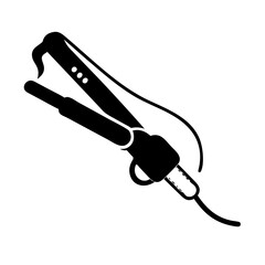Vector art of black icon of a hair straightener  icon