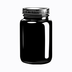 Jar Graphic Silhouette Vector Element, Jar Simple Isolated Black Signs Clip Art