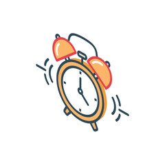 Cartoon Alarm Clock Ringing Loudly