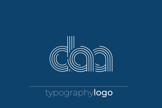 DAA modern geometric typography logo. Modern and stylish composition featuring a monochromatic typography logo illustration designed with intricate lines.