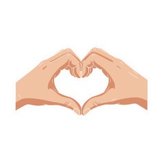 Fototapeta premium Female hands form a romantic heart shape, a loving gesture