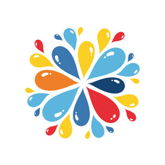 Colorful Splashing Drops Design Pattern