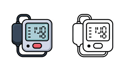 Digital Blood Pressure Monitor Illustration Depicting Medical Device Technology and Healthcare Equipment